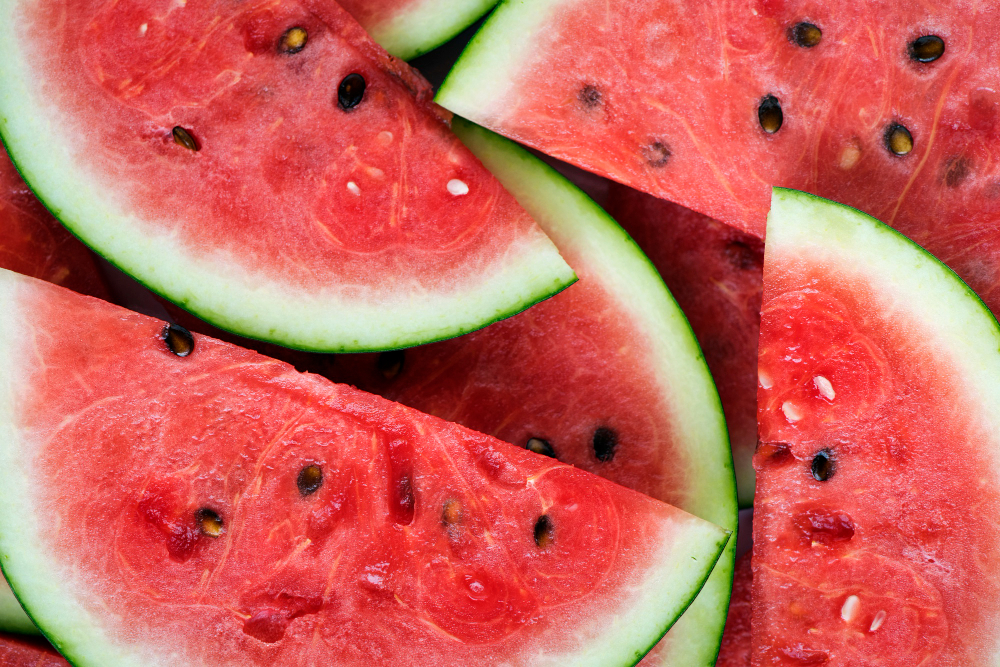 slices juicy red watermelon
