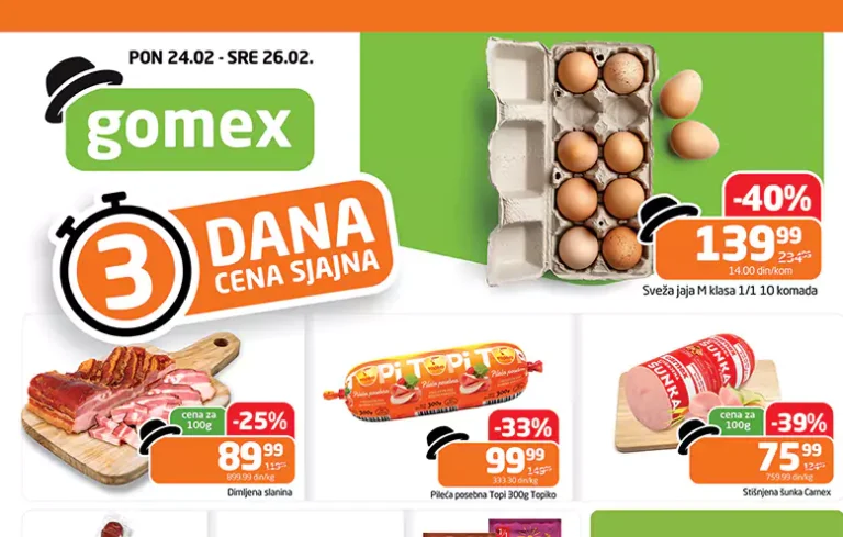 gomex 3 dana cena sjajna 67bc3b810bc24