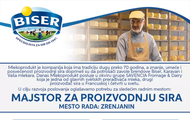 oglas za posao majstor za proizvodnju sira 67e15fe9a382b