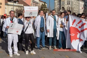 protest zdravstvenih radnika zrenjanina n