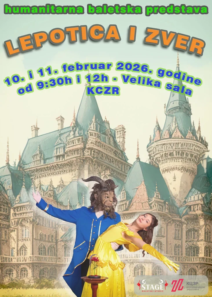 plakat lepotica i zver humanitarno izvodenje 6985bd69c2647